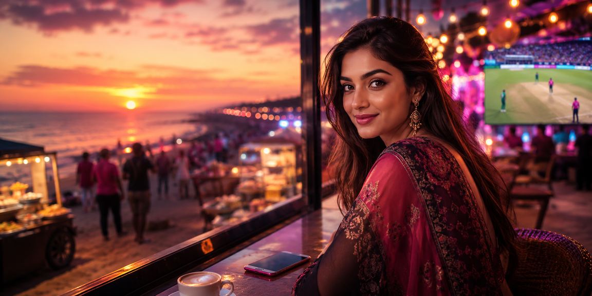 সেন্ট মার্টিনের সমুদ্র সৈকতে ক্রিকেট বেটিং উপভোগ করছেন একজন তরুণ বাংলাদেশি